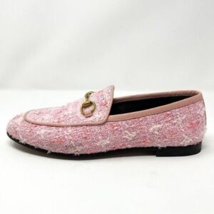 Gucci Jordaan tweed loafer flats